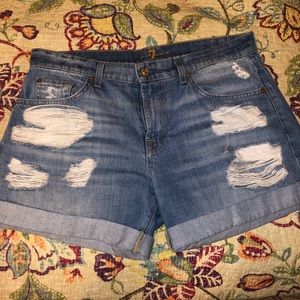 7 FAMK Distressed Denim Shorts